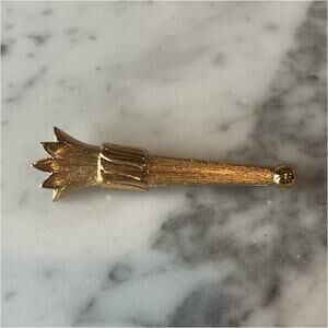Monet Gold Plated Torch Brooch Signed